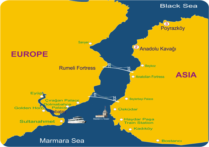 bosphorus-map - Before Travel Turkey